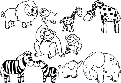 Картинки животных африки для детей раскраска